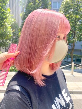 ピンクカラー/ハイトーンカラー/ブリーチカラー/ボブ/カラー