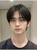 黒髪韓国マッシュショートツーブロックワックスなしダウンパーマ