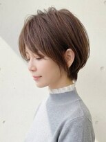 メゾンe.m.a(MAISON e.m.a)&nbsp;ブリーチなし髪質改善艶髪ミルクティーベージュショート秋カラー