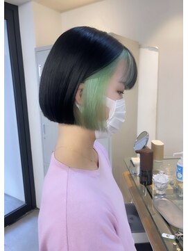 フラム 渋谷(flamme) インナーカラー◇ミントグリーン◇