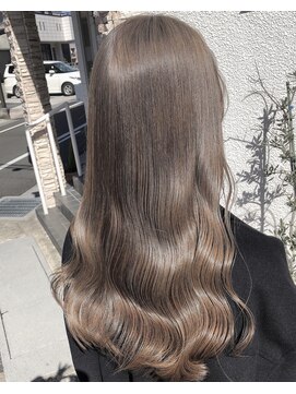 ラナ(Lana) 【Lana】ミルクティーベージュ　艶美髪　ゆる巻きロング