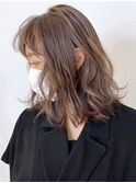 ハイブラウン_グレージュカラーボブウルフ_ba307343