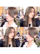 アフロートリノ(AFLOAT Leino)&nbsp;2wayバング 韓国前髪 シースルー ミディアム くびれヘア　顔周り
