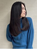 オーロ(ORO)&nbsp;ワンレン前髪ネビージュ黒髪ボブルフ