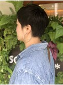 ベリーショート　ダークアッシュ　30代40代　大人ショート　艶感