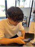 波巻きスパイラルパーマメンズマッシュパーマツイストパーマ