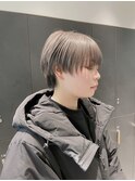マッシュショート/グレージュ/ダブルカラー/ハイトーン/ブリーチ