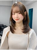 小顔 フェミニンロング メルティーカラー 似合わせカット"