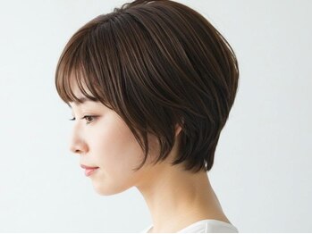 ネオリーブアオバ 高田馬場店(Neolive aoba)の写真/[Cut+aujuaオ-ジュアTR¥6600/Cut+カラ-+白髪ぼかしハイライト¥13200]まとまるショ-トボブ/髪質改善縮毛矯正