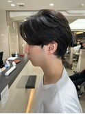 毛流れセンターパートメンズヘアニュアンスパーマ