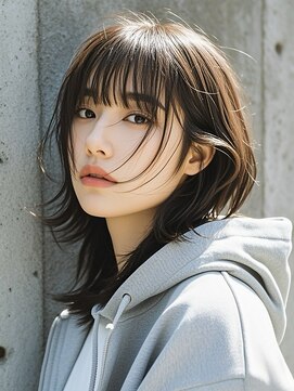 エイチ ウルフカット 大阪梅田(811) 前下がりボブオリーブグレージュロングウルフ外ハネボブ成人式