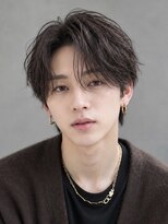 エイド 本店(aid)&nbsp;清潔感ニュアンスアップバングショートメンズパーマ