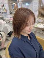 フゥカ 売市店(fuka)&nbsp;切りっぱなしボブ×ハイライト×アッシュベージュ
