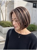 白髪ぼかしアンブレラカラーボブ!