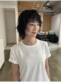 柔らかウェーブボブウルフ