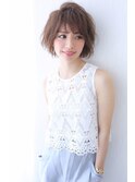 レイヤーショートボブ×グレージュ