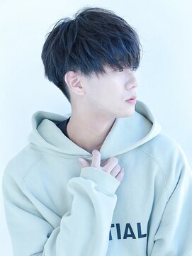 リップス 原宿(LIPPS) ブルーブラック前下がり無造作マッシュ！