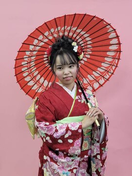 パリスパート2 振袖 華やか 少し 高め 大きな カール ヘアアレンジ