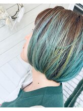 ヘアーアンドアイラッシュサロンブブ(BluBlu) ユニコーンカラー★ボブスタイル