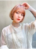 Aimee町田　丸みボブ×ピンクベージュ