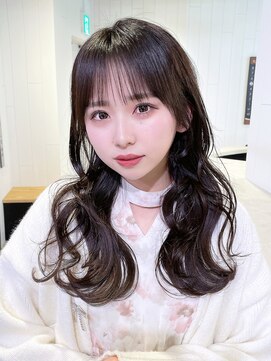 アルバム 池袋(ALBUM) シースルーバング_斜めバンググレージュカラー_29477