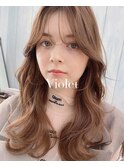 韓国ベージュブラウン大人ロングレイヤーヘルシーウェーブ