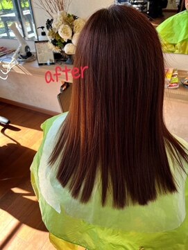 ブラウン(BROWN) ロング縮毛矯正