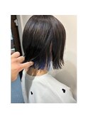 外ハネボブ×推しカラー　【インナーブルー】