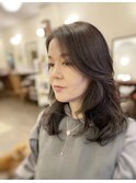 ミディアムレイヤーのパーマスタイル