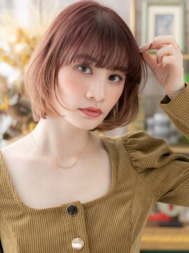 カバーヘア ブリス 上尾西口店(COVER HAIR bliss) ダブルカラー韓国風透明感切りっぱなしボブc5上尾10代20代30代