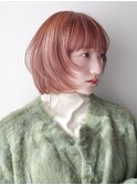 顎ラインレイヤーボブピンクベージュ【自由が丘】