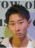 ベリーショートメンズマッシュツイストパーマボウズツーブロック