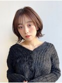 大人ショートボブフェイス!レイヤー前髪あり丸顔絶壁K20250201