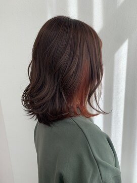 ランプヘアーデザイン(LAMP HAIR DESIGN) 【堀田 奈穂】オレンジカラー/インナーカラー/外ハネウェーブ/