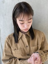 バロンフェム(baLon.fem) 【stylist 徳永】ぷつっとミディアム×オリーブベージュ