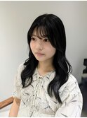 くびれ巻き レイヤー アッシュブラウンカラー 韓国巻き