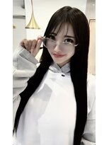 インプルーヴ アートスタイルヘアー(imProve Art style hair)&nbsp;韓国風ブラックカラー＆シールエクステスーパーロング