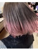 洋光台ブリーチ複雑履歴ダブルカラー白髪ぼかしハイライト