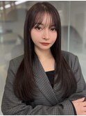 ロングレイヤー/顔周りカット/ダークグレージュ