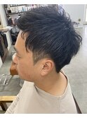 ツーブロック×束感アップバング