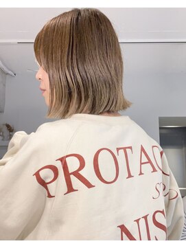 エンシー(ENCI) 切りっぱなしボブ/ハイトーン/ベージュ/ぷつっとボブ