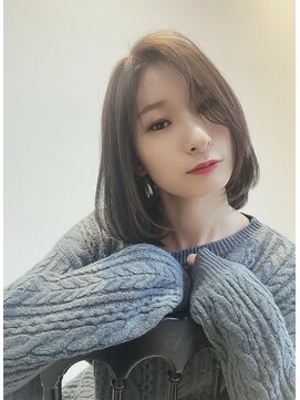 エムスラッシュ たまプラーザ(M.SLASH) ■大人可愛いミディアムボブココアブラウンMSLASHたまプラ13-1★