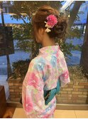 浴衣のお着付けとカジュアルヘアーセット