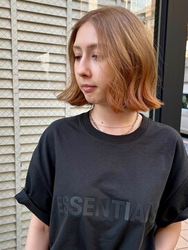 ニカ 溝の口(NICA) 切りっぱなし☆ニュアンスボブ×オレンジベージュ