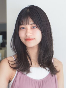 ガーデンヨコハマエスト(GARDEN YOKOHAMA est) こなれミディ　イメチェン　前髪　レイヤー　黒髪　グレージュ