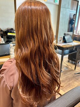 ヘアリゾート粋 新宿三丁目本店 透明感カラー/オレンジブラウン/ロング