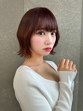 ロンドヴァリー 渋谷店(Lond vallee) ☆ハッシュボブ× クラゲヘアー×ダークレッド×くびれ巻き