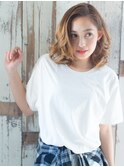 +animoせんげん台+ハイトーンカラー!ウェーブミディアムボブE!