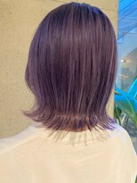 レジュアル(RESSUAL) ケアブリーチラベンダーグレージュ切りっぱなし外ハネミディ