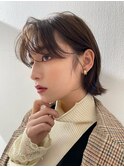 根元パーマ前髪パーマセンター分け前髪